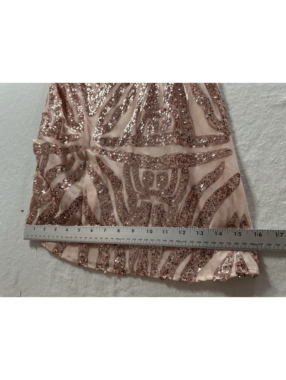 GUESS Pink sequin dress Size 4 With Ostrich Feathers, GREAT CONDITION - Picture 6 of 15